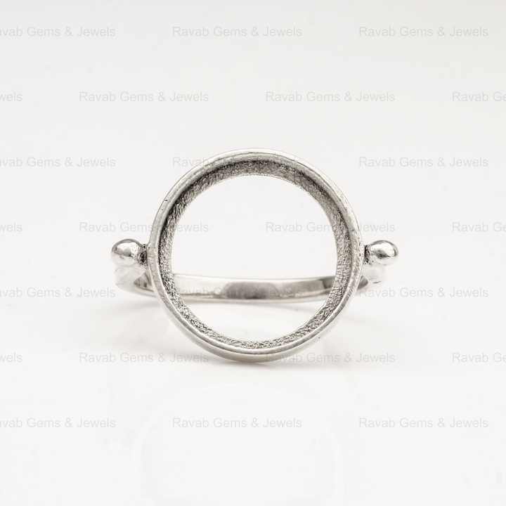 Top Selling Sterling Solid Silver 12mm Round Coin Eternity Band Semi Mount Blank Bezel Setting Ring Good for Gemstone Jewelry