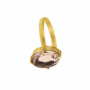 925 Sterling Silver Prong Ring for Women Gold Plated Transparent Pink Crystal Amazing Morganite Quartz Gemstone Jewelry Parties
