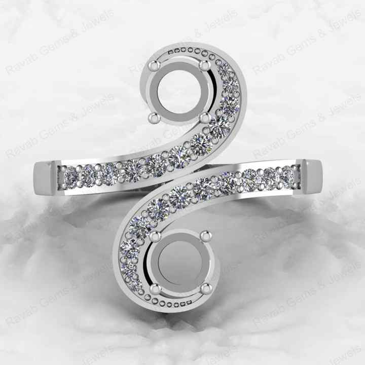 Genuine 925 Sterling Silver 5mm Twisted Band Semi Mount Adjustable Ring Resin Ashes Work Keepsake Breastmilk Wholesale Jewelry