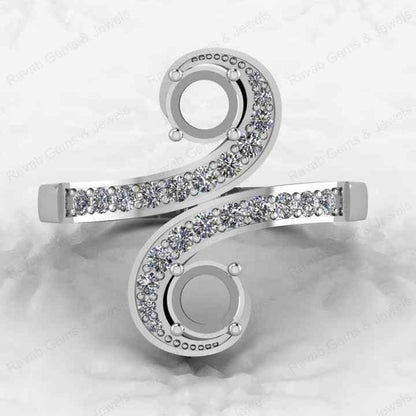 Genuine 925 Sterling Silver 5mm Twisted Band Semi Mount Adjustable Ring Resin Ashes Work Keepsake Breastmilk Wholesale Jewelry