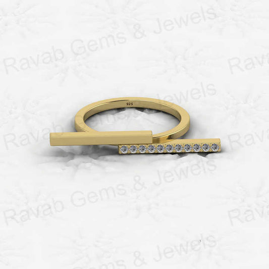 High Quality 925 Sterling Silver Eternity Band Horizontal Line Bar CZ Minimalist Gold Vermeil Rhodium Women's Ring Fine Jewelry