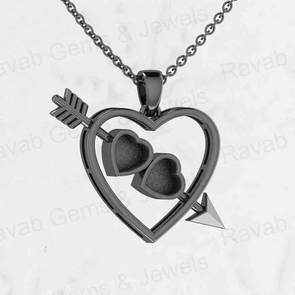 Super 925 Sterling Silver 20x23mm Cupid Arrow Heart Charm Semi Mount Pendant Good for Resin & Breastmilk DIY Findings Charms
