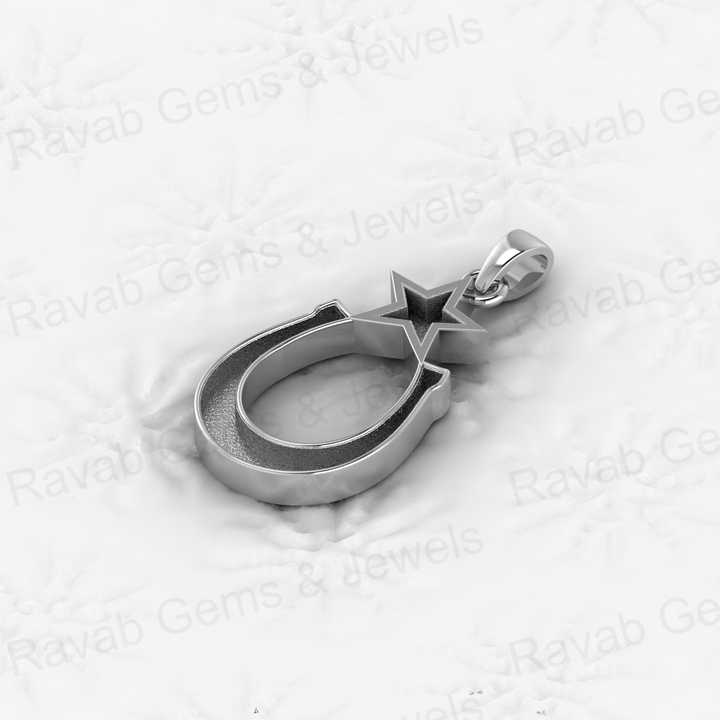 High Quality 925 Silver 32x15mm Lucky Horseshoe Star Equestrian Blank Base Charm Pendant Setting Horse Hair Keepsake DIY Jewelry