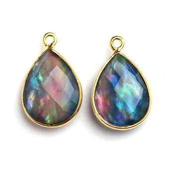 Beautiful Abalone Shell Gemstone Pendant 925 Sterling Silver Bezel Gold Plating Fine Pendants Charms Wholesale Designed Supplier