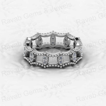 Hot Selling Genuine 925 Sterling Silver Gold Vermeil Twisted Circle Beaded Infinity Eternity Band CZ Women Ring for Fine Jewelry