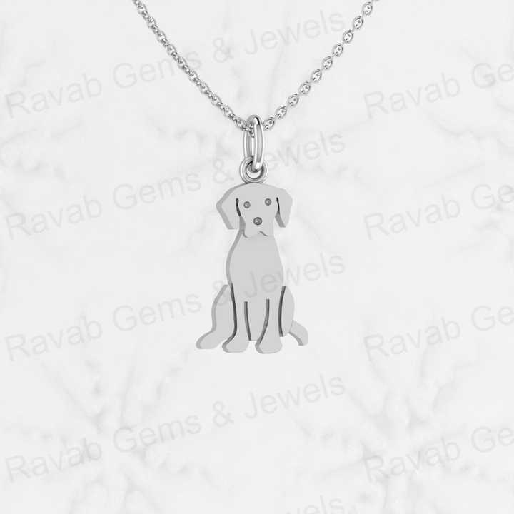 Genuine 925 Sterling Silver Tiny Face Dog Labrador Pet Lover Jewelry Retriever 27x13mm Charm Pendant Necklace Fine Jewelry
