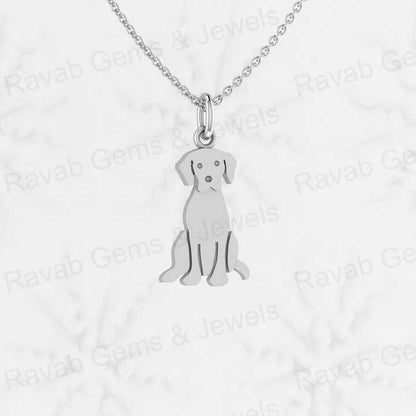 Genuine 925 Sterling Silver Tiny Face Dog Labrador Pet Lover Jewelry Retriever 27x13mm Charm Pendant Necklace Fine Jewelry