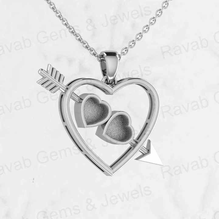 Super 925 Sterling Silver 20x23mm Cupid Arrow Heart Charm Semi Mount Pendant Good for Resin & Breastmilk DIY Findings Charms