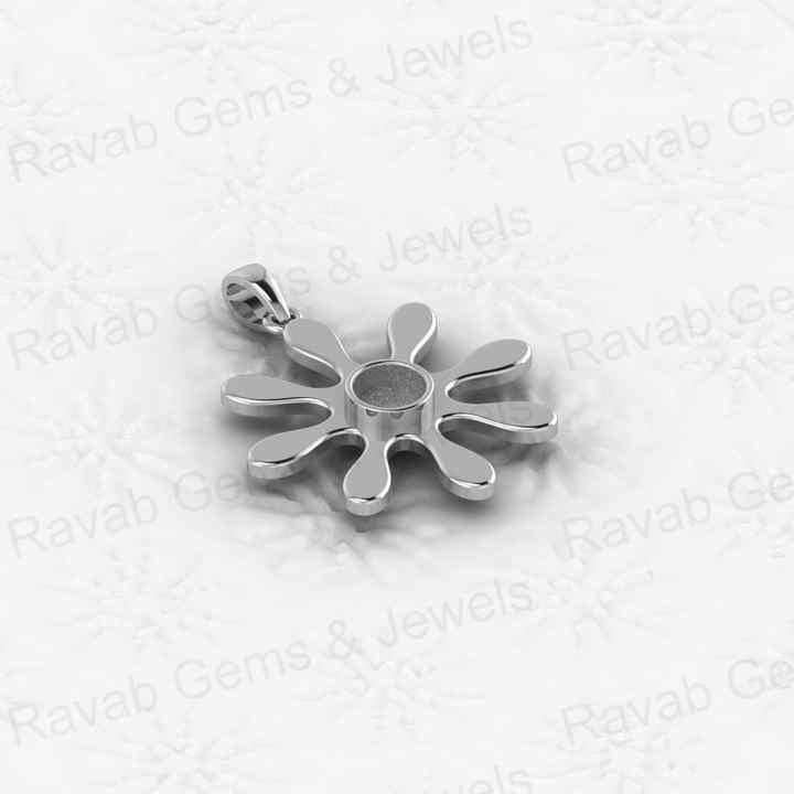 Top Selling 925 Sterling Silver Splash 6mm Round Blank Bezel Charm Pendant Semi Mount Blank Setting for DIY Jewelry Findings
