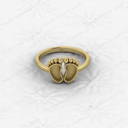 Superb Quality New Baby Born Foot Print 925 Silver Semi Mount Blank Setting Ring for Gemstone Findings & Components Jewelry
