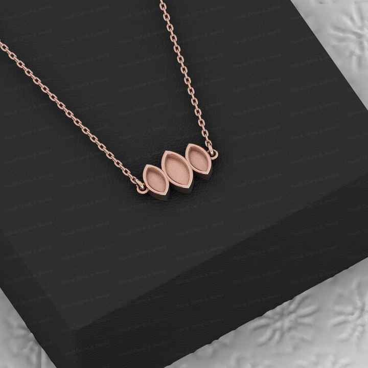 Solid 925 Silver Marquise Collet Bezel Cup Charm Pendant Necklace Setting Semi Mounting Ashes Stone Resin DIY Jewelry Findings
