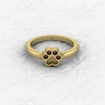 High Quality 925 Silver Baby Dog Foot Semi Mount Blank Setting Ring Jewelry Findings & Components Pet Lover Ashes Resin Gemstone