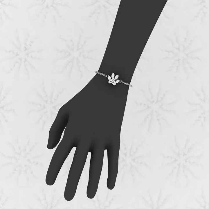 Top Selling 925 Sterling Silver 18K Gold Plated Personalized Name Dog Paw Bracelet Setting Minimalist Fine Jewelry for Women
