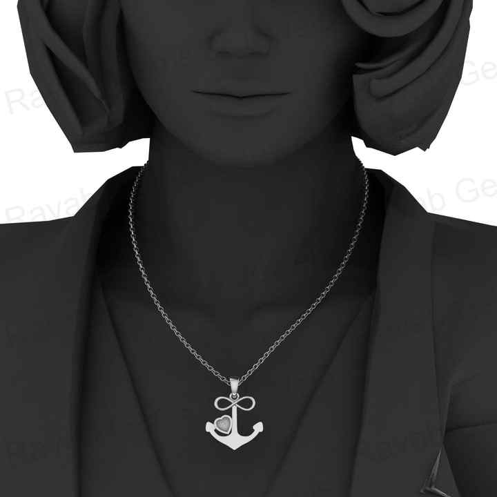 Genuine 925 Sterling Silver Anchor & Infinity 4mm Heart Pendant DIY Jewelry Setting with Good Resin Semi Mount Blank Charm