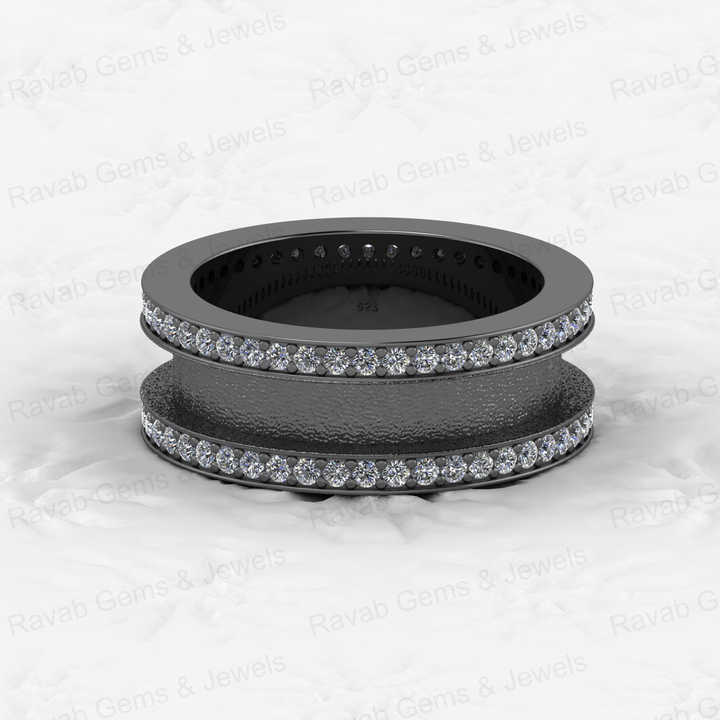 High Quality 925 Solid Silver 4mm Blank Bezel Tunnel Channel CZ Stone Setting Ring DIY Breast Milk Resin Ashes Keepsake Jewelry