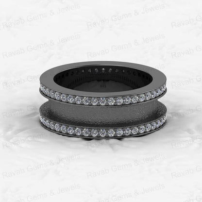 High Quality 925 Solid Silver 4mm Blank Bezel Tunnel Channel CZ Stone Setting Ring DIY Breast Milk Resin Ashes Keepsake Jewelry