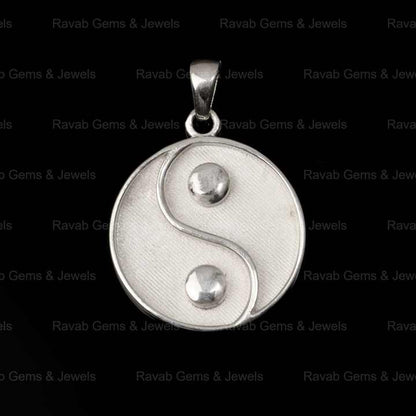 Genuine 925 Sterling Silver 22mm Ying Yang Blank Bezel Round Collet Cup Tray Charm Pendant Setting for Resin & Ashes Jewelry