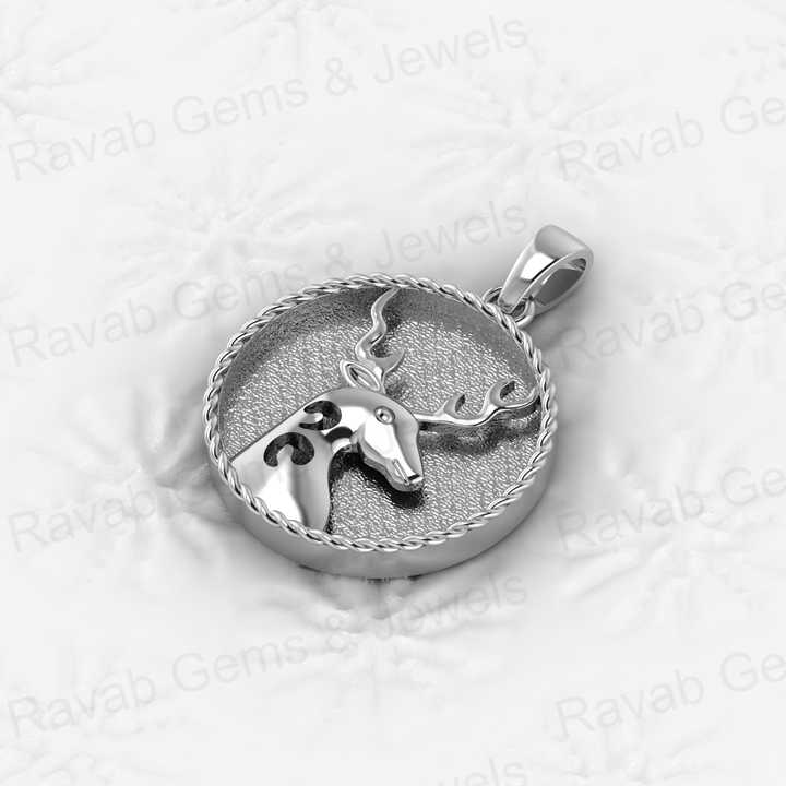 925 Solid Silver 23mm Coin Blank Bezel High Quality Deer Art Deco Charm Pendant Setting Resin Ashes Jewelry Keepsake Component