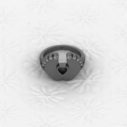 Superb Quality New Baby Born Foot Print 925 Silver Semi Mount Blank Setting Ring for Gemstone Findings & Components Jewelry