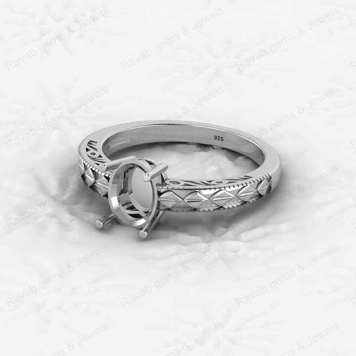 High Quality 925 Silver 6x8mm Oval Shape Semi Mount Blank Setting Ring Making Jewelry Findings & Components Keepsake Jewelry