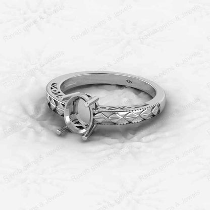 High Quality 925 Silver 6x8mm Oval Shape Semi Mount Blank Setting Ring Making Jewelry Findings & Components Keepsake Jewelry