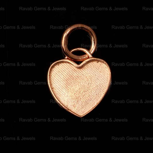 Keepsake Jewelry Rose Gold Plated 925 Silver 12mm Heart Charm Semi Mount Blank Bezel Setting Pendant for Findings & Components