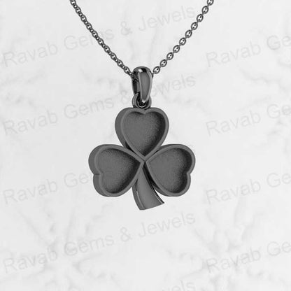Genuine 925 Sterling Silver 28mm Heart Leaf Design Semi Mounting Blank Charm Pendant Setting for Keepsake & Breastmilk Jewelry