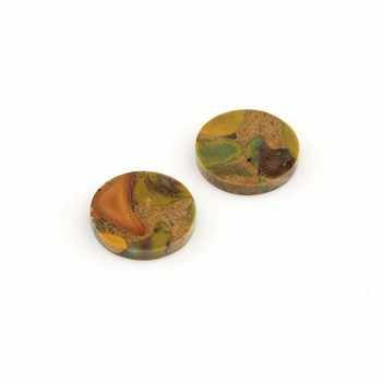 12mm Natural Rainforest Jasper Smooth Double Flat Coin Calibrated Polished Loose Gemstone for Jewelry Making
