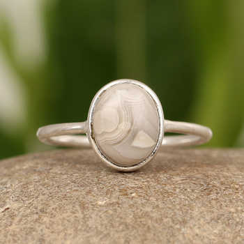 Hot Summer Genuine Crazy Lace Agate Oval Smooth Gemstone 10x14mm Solid 925 Sterling Silver Women Fine Ring Handmade Jewelry