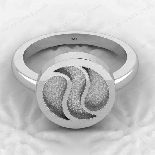 925 Sterling Silver Yin Yang Symbol Blank Bezel Semi Mount Setting Ring Good for Resin Ashes Work Keepsake Breastmilk Jewelry