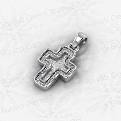 Genuine 925 Sterling Silver Cross Charm Pendant DIY Jewelry Findings Components Zircon Resin Ashes Semi Mount Blank Jewelry