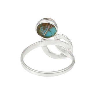 Best Selling 925 Sterling Silver Dainty Unique Engagement Band Ring Women 10mm Pink Opal Copper Turquoise Gemstone Fine Jewelry