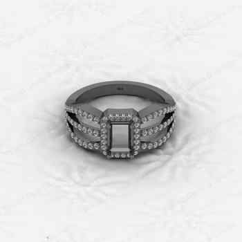 High Quality 925 Silver Octagon 7x5mm Semi Mount Blank Bezel Ring Gemstone Ashes Resin Jewelry Findings for Wedding Jewelry