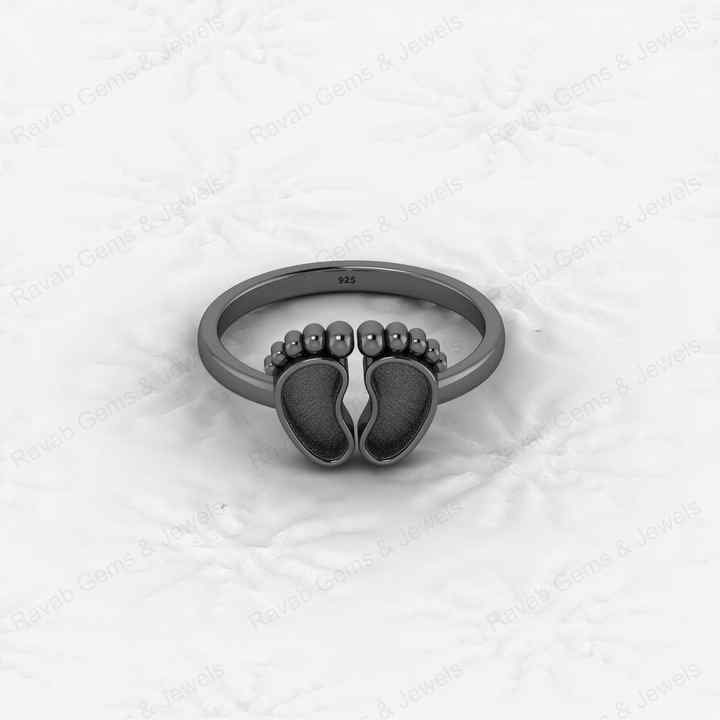 Superb Quality New Baby Born Foot Print 925 Silver Semi Mount Blank Setting Ring for Gemstone Findings & Components Jewelry
