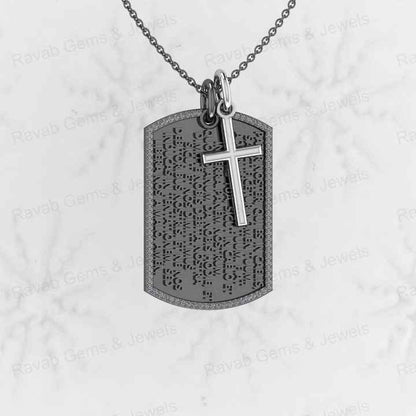 Best Selling 925 Silver With CZ Engraved Lords Catholic Prayer Crucifix Religious Cross Charm Pendant for Christian Fine Jewelry