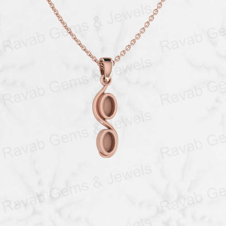 Genuine 925 Sterling Silver 26mm Twisted Oval Shape Semi Mount Blank Charm Pendant Setting Resin Jewelry Findings Components