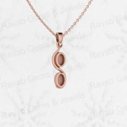 Genuine 925 Sterling Silver 26mm Twisted Oval Shape Semi Mount Blank Charm Pendant Setting Resin Jewelry Findings Components