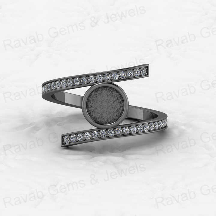 Solid 925 Sterling Silver 6mm Engagement Semi Mount Blank Setting Wedding Ring Good for Ashes & Resin Work Breastmilk Jewelry