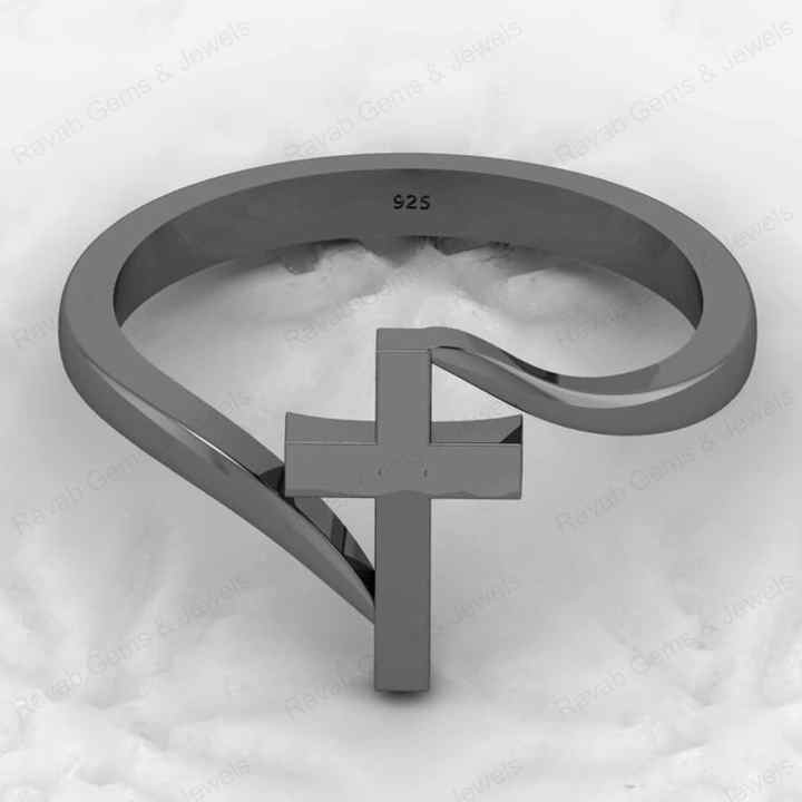 Top Selling Genuine 925 Sterling Silver Gold Vermeil Holy Cross Twisted Eternity Band Ring Ring Fine Personalized Jewelry