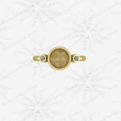 Superb Quality 925 Silver Round 8mm Semi Mount Blank Setting Ring for Gemstone Ashes & Resin Findings & Wedding Gift Jewelry