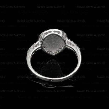2024 Wholesale 925 Solid Silver 7x9mm Pear With Zircon Set Semi Mount Blank Bezel Setting Ring Good for Gemstone & Ashes Resin