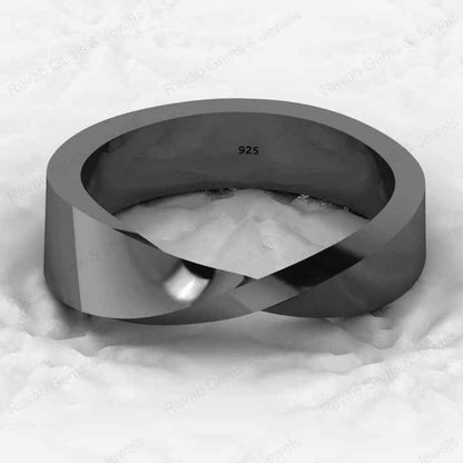 Top Quality Genuine 925 Sterling Silver Twist Mobius Design Gold Vermeil Eternity Band Men's Ring Personalized Fine Jewelry