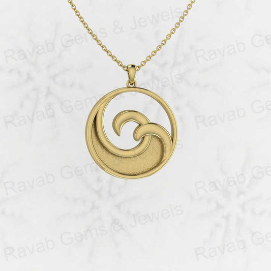 Top Quality 925 Sterling Silver 25mm Wave Line Circle Blank Setting Setting Charm Pendant for Resin Ashes Work Necklace Jewelry