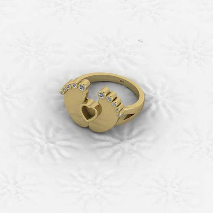 Superb Quality New Baby Born Foot Print 925 Silver Semi Mount Blank Setting Ring for Gemstone Findings & Components Jewelry