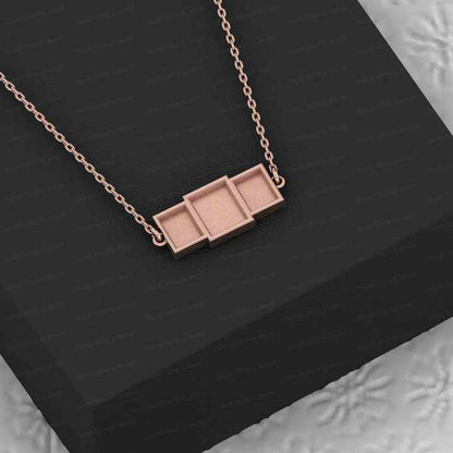 Solid 925 Silver Keepsake Rectangle Collet Bezel Cup Charm Pendant Semi Mount Good For Ashes & Resin Jewelry Findings Components