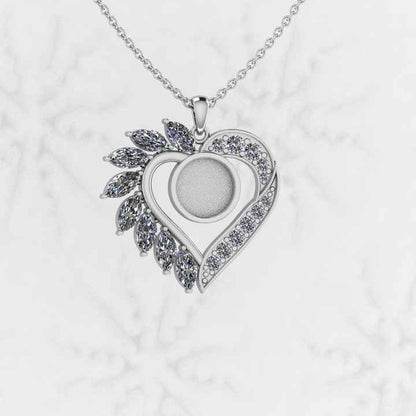 Top Selling Genuine 925 Sterling Silver Gold Plated 25mm Valentine Heart Charm Semi Mount Blank Pendant Setting Keepsake Jewelry