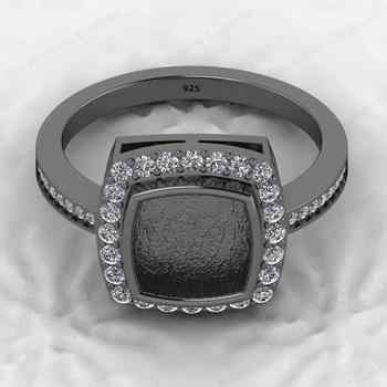 High Quality 925 Sterling Silver Cushion 8x8mm Semi Mount Band Ring Good Resin Ashes Work Jewelry Jewelry Findings Components