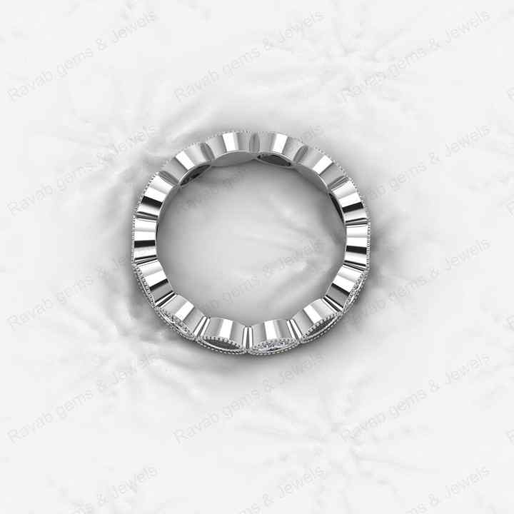 Best Selling 925 Silver 2x4mm Marquise Eternity Band Semi Mount Blank Bezel Setting Ring for Stone & Resin Ashes DIY Jewelry