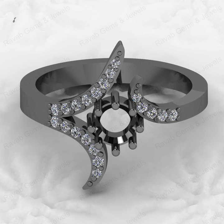 Best Selling 925 Sterling Silver 5mm Round CZ Semi Mount Blank Prong Setting Ring Good for Fine Gemstone Jewelry Component