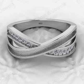 High Quality 925 Sterling Silver Cross Band Semi Mounting Bezel Ring Setting With CZ Resin Ashes Work Customizable Size Jewelry